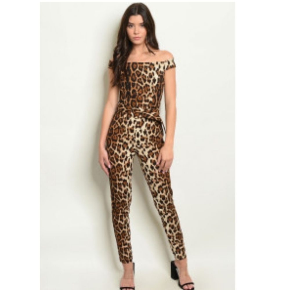 Cheetah animal print jumpsuit